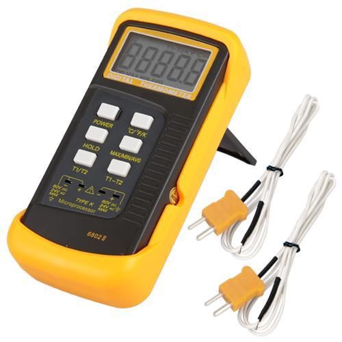 Digital thermometer 2 way k-type sensor temperature probe for sale