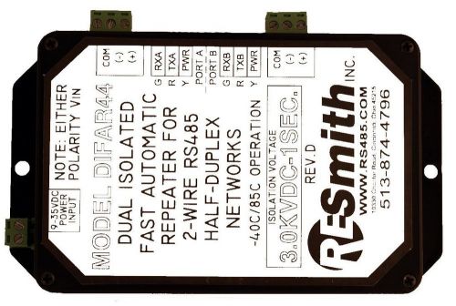 RESmith Inc. RS485 DIFAR44 Dual Isolated Fast Automatic Repeater 2 Wire