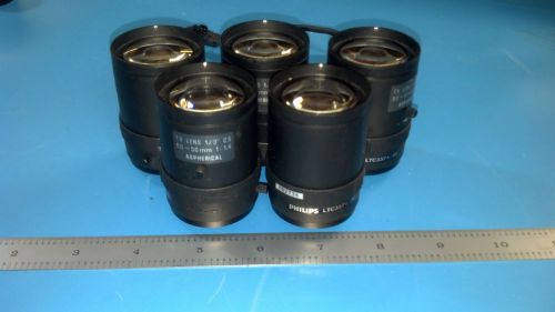 PHILIPS TV Lens 1/3&#034; CS 50-50mm 1:1.4 ASPHERICAL  LTC3371/20 Lot of 5
