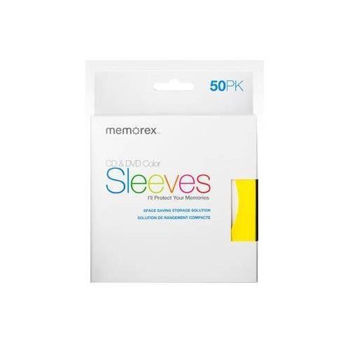 Memorex 01965 Mutli-Color CD DVD Blu-Ray Sleeves - 50 Pack Bare Drive