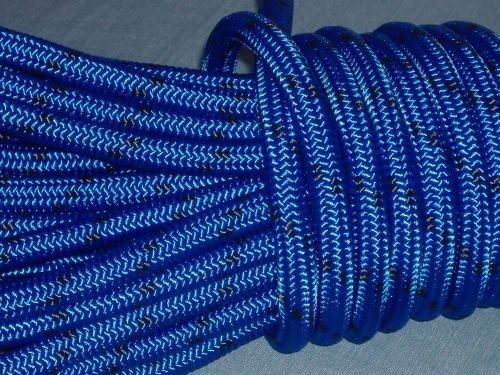 Double braid polyester 5/8&#034;x150 feet arborist rigging tree bull rope blue black for sale