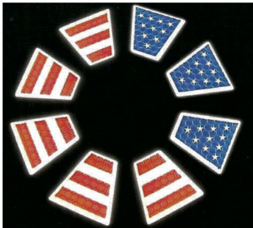 Reflective US Flag Tet Set - 8 Tets per sheet