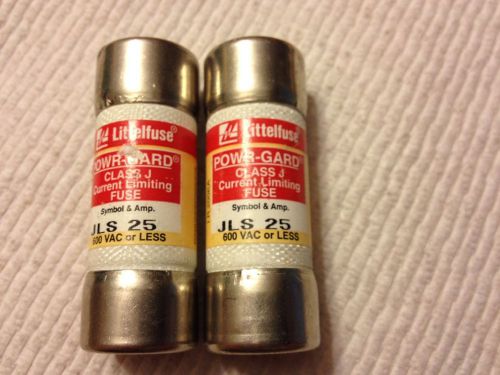 Lot of (2) jls 25 littelfuse, 25a, 600vac, j, fast acting, free ship,best deal for sale