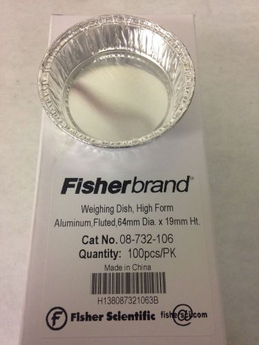 New Fisher 08-732-106 Laboratory 100 Aluminum Weighing Dishes 64 mm  Disposable