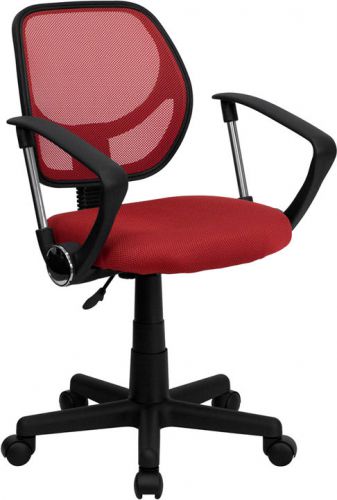 Mid-Back Red Mesh Task Chair with Arms (MF-WA-3074-RD-A-GG)