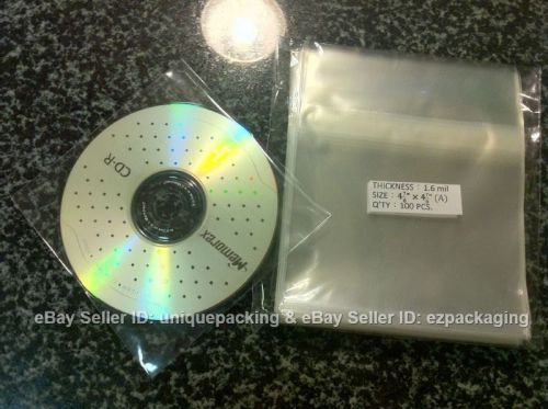 2000 4 7/8 x 4 7/8 cd dvd opp bags non paper sleeves for sale