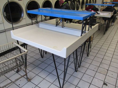 Laundromat 4 Ft. Fiberglass Almond Folding Table