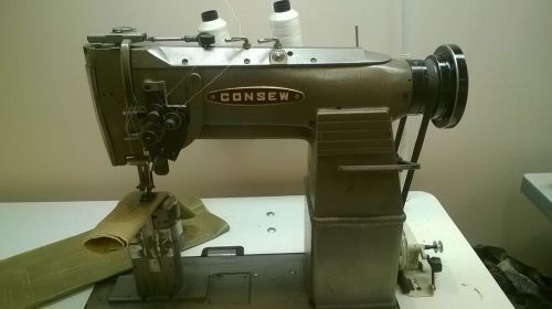 Consew industrial post-bed double needle feed sewing machine head only for sale