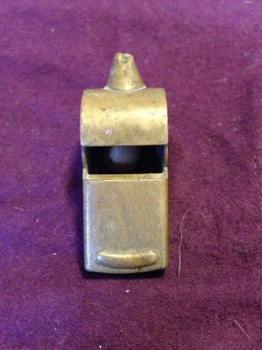 Antique German Brass POLICE SECURITY WHISTLE WITH CORK BALL
