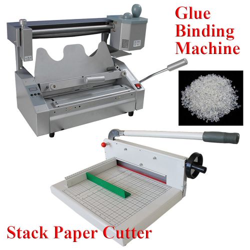 A4 Stack Paper Book Cutter Guillotine+Wireless Glue Binding Machine Hard Cover