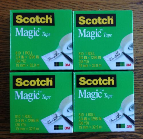 3m scotch® magic tape - 4 big rolls -  3/4&#034; x 1296&#034; (36 yds)  with 1&#034; core for sale