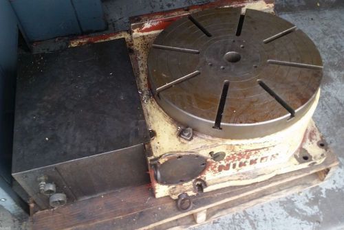 Nikken 500mm 19.7&#034; Rotary Table .001° Fanuc Motor 12Nm 7.6A 10S Slotted 4th Axis