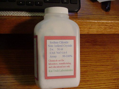 2 Bottles of Sodium Chloride Non Iodized Crystals 500g