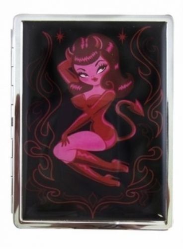 New Fluff She Devil Pin Up Burlesque Retro ID Case Business Card Holder