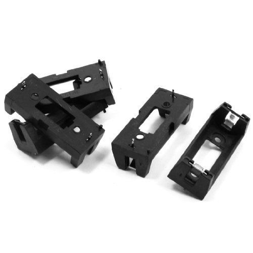 Pcb plug-in type cr123a lithium battery holder socket black 5 pieces new for sale