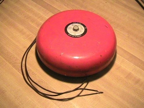 Burgler alarm red fire alarm bell safe house model 49–498b 12 volts dc for sale