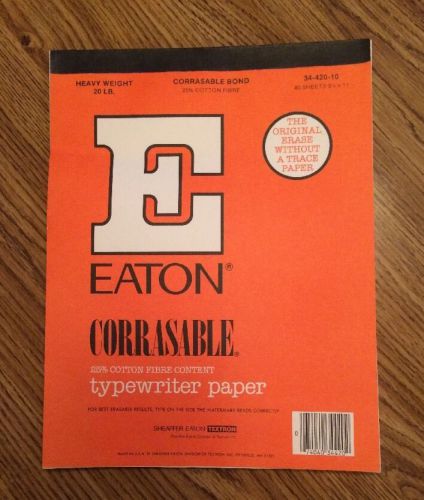 Eaton Corrasable Heavy Weight Typewriter Paper 31 Sheets
