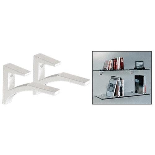 CRL White - Aluminum Shelf Bracket for 3/8&#034; to 1/2&#034; Glass