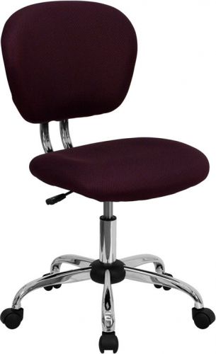 Mid-Back Burgundy Mesh Task Chair with Chrome Base (MF-H-2376-F-BY-GG)