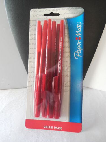 Paper mate value pack - 10 red barrel / red ink pens for sale