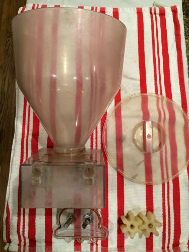 Clear Eberhard Jelly Filler 6 Quart Hopper with two standard spouts