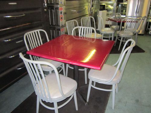 Used tables and chairs.