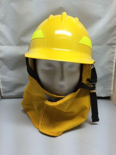 Bullard rachet headband wildland fire helmet with neck shroud for sale