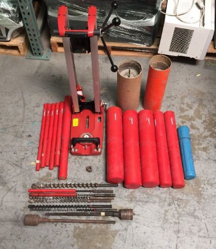 Hilti dd 130-rig system drill stand w/ hand wheel and 25 bits for sale