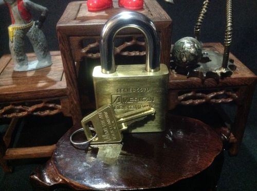 One (1) new solid brass  american padlock 5570 (old stock ready for work) 2&#034; for sale