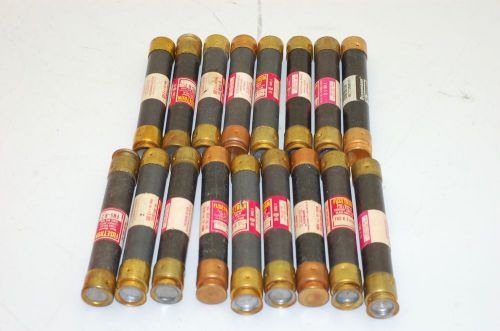 Fusetron frs series fuses, 3/4&#034;d x 5&#034;l 1-6/10a-15a, 600v - lot of 17 for sale