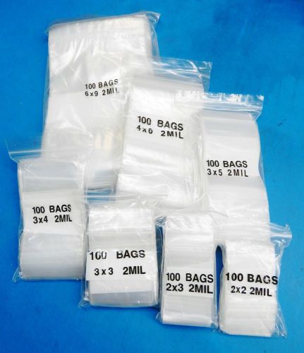 White block ziplock bags assortment 700 pcs 7 assorted sizes 2 mil writeable bag for sale