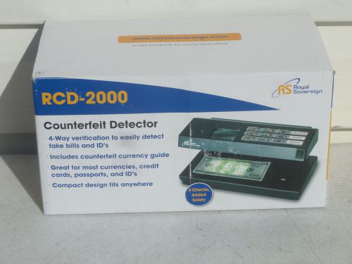 Royal Sovereign Counterfeit Bill Detector RCD-2000 NEW! - FREE Shipping!