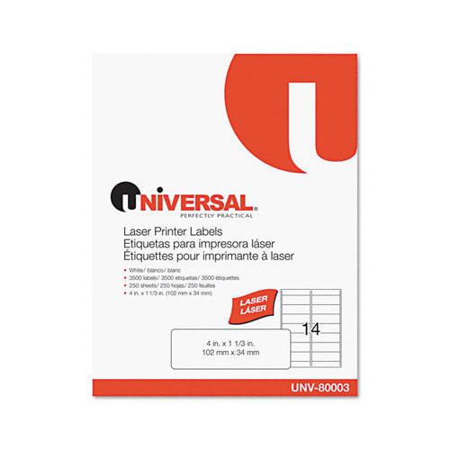 Universal® Laser Printer Permanent Labels, 3500/Box