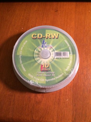 Hypermedia NEW CD-RW 10 disc 74min/650MB Multi Speed 4x with CD spindle holder