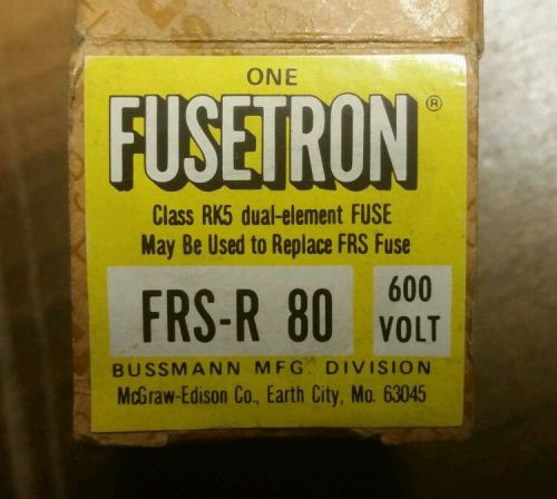 New! 80 Amp Fusetron Class RK5 Dual Element Fuse FRS-R 80