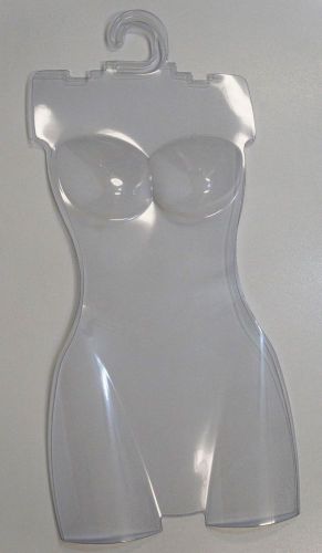 5 CLEAR Female Torso Plastic Body Dress Form Mannequin Hanger Lingerie Display