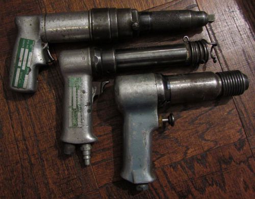 Lot 3 x Vintage Industrial Pneumatic Air Hammer Tools: Cleco &amp; Ingersoll Rand