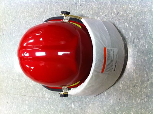 Bullard red px fire helmet with faceshield &amp; ear/neck protector for sale