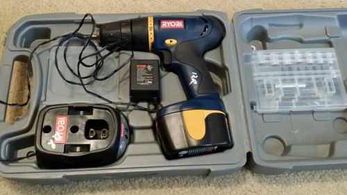 &#034; ryobi &#034; 7.2 cordless drill-driver model # hp472 charger battery  case tools for sale