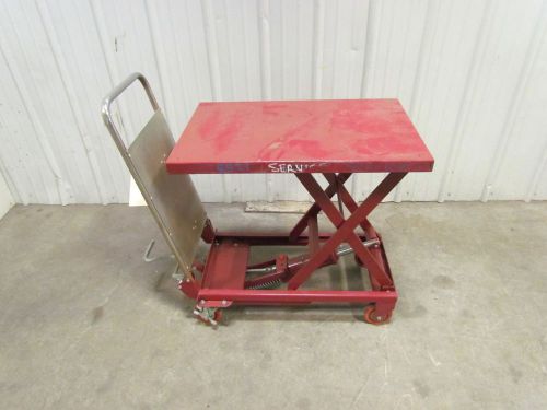 Dayton Hydraulic Scissor Lift Cart 400 Lb Max 17-3/4x27-1/2&#034; Table 28&#034; Height