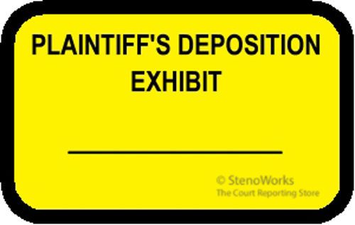 Plaintiff&#039;s deposition exhibit labels sickers yellow  492 per pack for sale