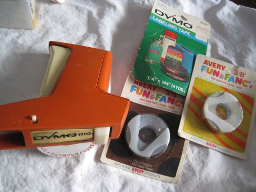 Vtg dymo home labelmaker (orange) w/new tapes by dymo/avery for sale
