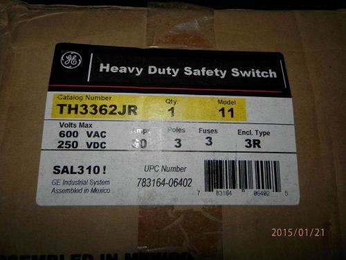 Ge thn3362rj 60a 3p hd n3r/5/12 600v fusible for sale