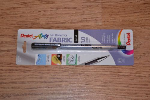 Pentel Arts Gel Rollerball Pen for Fabric Waterproof Black Ink New!