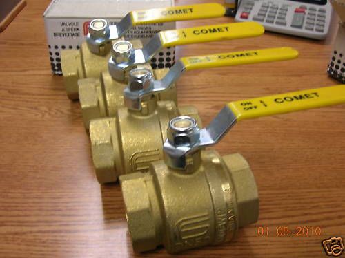 (4) 1 1/2&#034; full port ball valve thr comet brass threaded ips quality heavy new! for sale