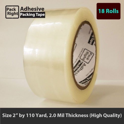 18 ROLLS Carton Box Sealing Packaging Packing Tape 2.0mil 2&#034; x 110 yard (330 ft)