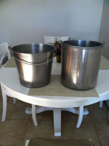 Vintage 1960s stainless steel milk buckets