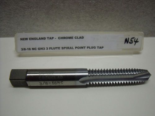 3/8”-16 gh3 plug 3 flute spiral point cromclad tap new england tap hss usa n54 for sale