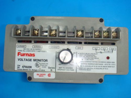 New furnas 47va32h under voltage monitor, series b, 480 vac, 60 hz, 3 phase for sale