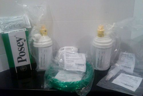 Respiratory Oxygen trach supplies lot-ties-mask-O2 tubing-nebulizer bottles18ct